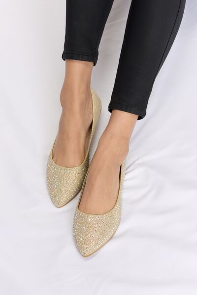 Forever Link Rhinestone Point Toe Flat Slip-Ons22.78 Shoes Momo’s Boutique
